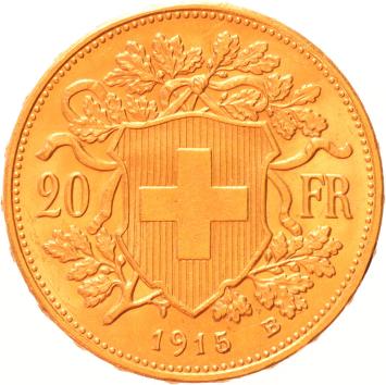 Switzerland 20 francs 1915b