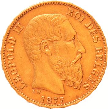 Belgium 20 francs 1877
