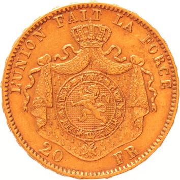 Belgium 20 francs 1877