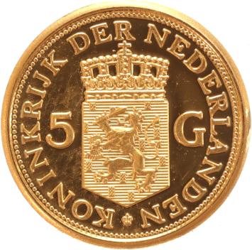 Medal gold 5 guilder Queen Wilhelmina 1880-1962