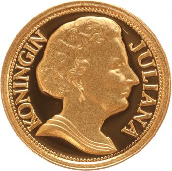 Medal gold 5 guilder Queen Juliana 1909-2004
