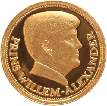 Medal gold 5 guilder Crown Prince Willem-Alexander 1967-present