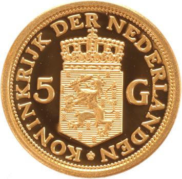 Medal gold 5 guilder Crown Prince Willem-Alexander 1967-present