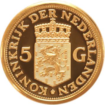Medal gold 5 guilder Queen Wilhelmina of Prussia 1774-1837
