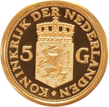 Medal gold 5 guilder Queen Anna Paulowna 1795-1865