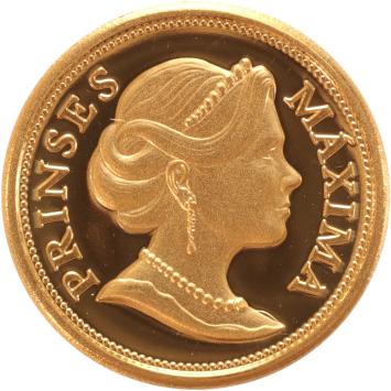 Medal gold 5 guilder Princess Maxima 1971-present