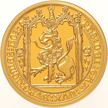 Replica van de Gouden Leeuw 1454 Hertog Philips de Goede in Verguld Zilver