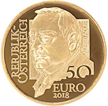 Oostenrijk 50 euro goud 2018 Alfred Adler proof