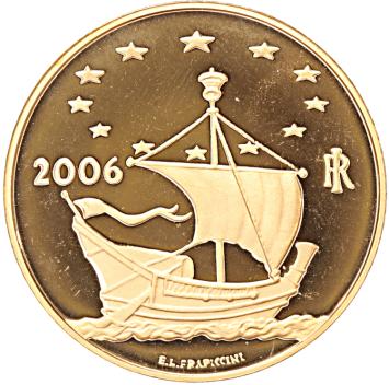 Italië 20 euro goud 2006 Europese kunst Einstein Tower proof