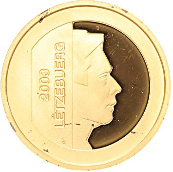 Luxemburg 5 euro goud 2003 Centrale Bank proof