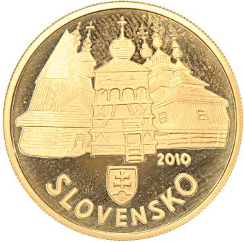 Slowakijke 100 euro goud 2010 Unesco houten kerken proof