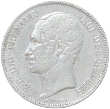 Belgium 5 Francs silver 1849 VF