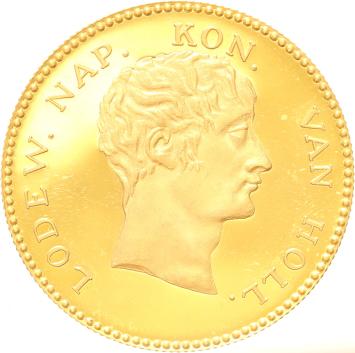 Koninkrijk Holland 2 1/2 gulden 1808 herslag in goud