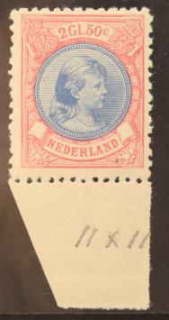 Nederland NVPH nr. 47(C) Prinses Wilhelmina met hangend haar 1896-1898 postfris