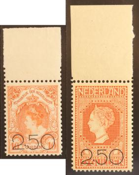 Nederland NVPH nr. 104/105 Jubileum zegel 1913 met velrand postfris