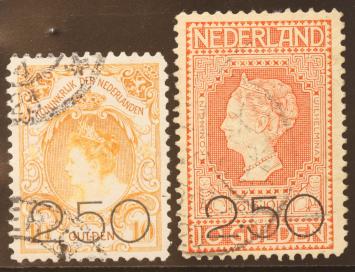 Nederland NVPH nr. 104/105 Jubileumzegel met opdruk 1920 gestempeld