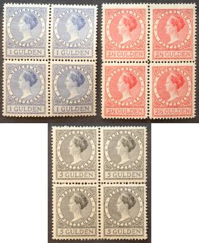 Nederland NVPH nr. 163/165 Koningin Wilhelmina 1926-1927 postfris