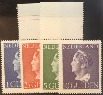 Nederland NVPH nr. 346/349 Koningin Wilhelmina Konijnenburg 1946 postfris