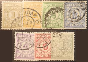 Nederland NVPH nr. PW1/7 Postbewijszegels 1884 gestempeld