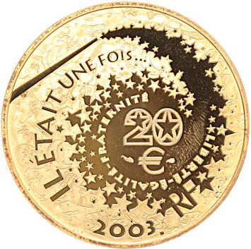 Frankrijk 20 euro goud 2003 Doornroosje proof