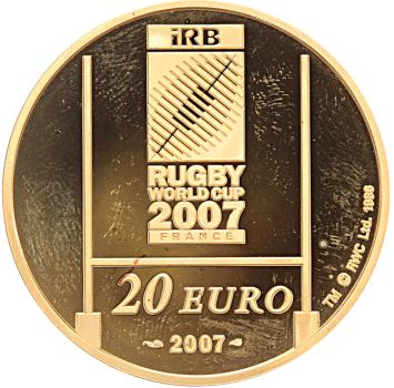 Frankrijk 20 euro goud 2007 Rugby proof