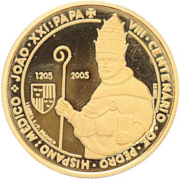 Portugal 5 euro goud 2005 Johannes XXI proof