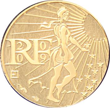 Frankrijk 100 euro goud 2009 Modernistic Sower proof