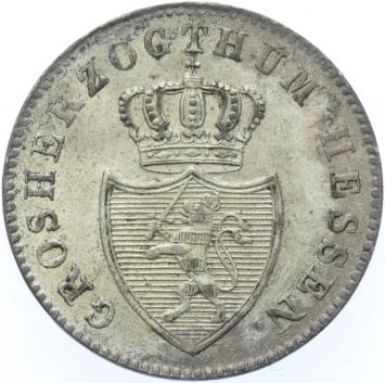 German states Hesse-Darmstadt 3 Kreuzer 1838  silver UNC