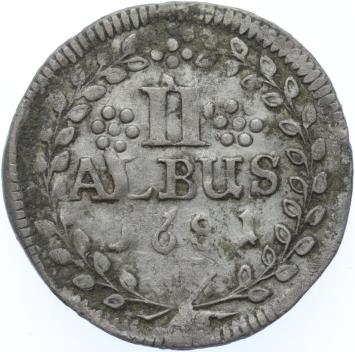 German states Mainz 2 Albus 4 Kreuzer 1681 MF silver F/VF