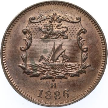 British North Borneo  1/2 Cent 1886 H copper BU