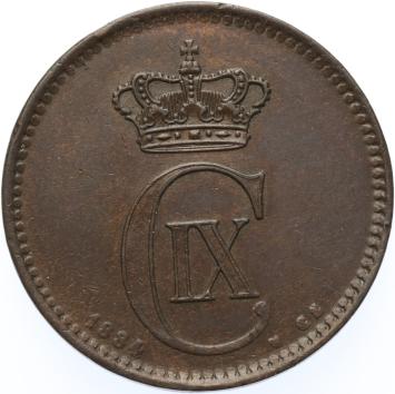 Denmark  5 Ore 1884  copper XF