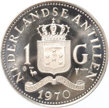 Replica Nederlandse Antillen 1 Gulden 1970 in Zilver