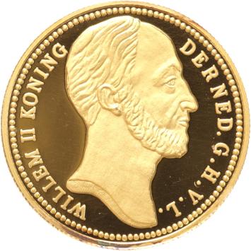 Replica 10 Gulden goud 1842 in Verguld Zilver