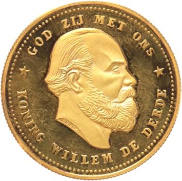 Replica 10 Gulden goud 1875 in Verguld Zilver
