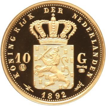 Replica 10 Gulden goud 1892 Wilhelmina Goud