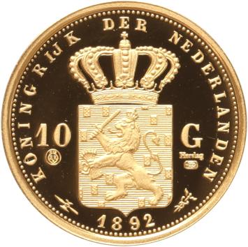 Replica 10 Gulden goud 1892 Wilhelmina in Goud