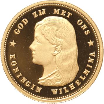 Replica 10 Gulden goud 1895 in Verguld Zilver