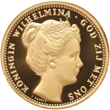 Replica 10 Gulden goud 1898 in Verguld Zilver