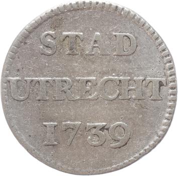 Utrecht-stad Duit zilver 1739