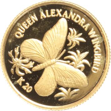 Papua New Guinea 1 Kina gold 2011 Queen Alexandra Wingbird proof