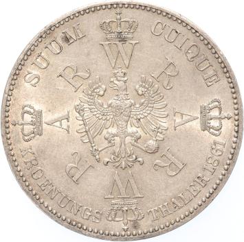 German States Prussia Thaler silver 1861 UNC