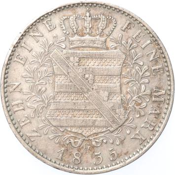 German states Saxony Thaler 1835 G silver VF+