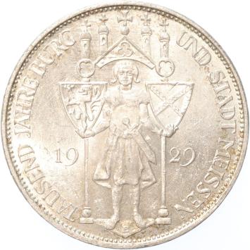 Germany Weimar Meissen 3 mark 1929 E silver BU