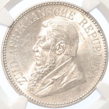 South Africa Paul kruger 2 1/2 Shilling 1896  silver BU/MS63