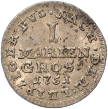German states Brunswick Luneburg Mariengrosschen 1751 C  silver BU
