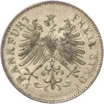 German states Frankfurt  6 Kreuzer 1852  silver UNC