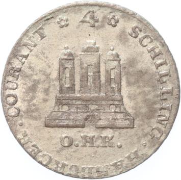 German states Hamburg 4 Shilling 1797 CHK silver UNC