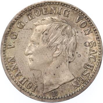 German states Saxony-Albertine 1/6 Thaler 1870 A silver XF/AU