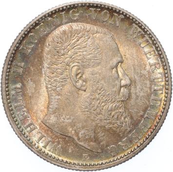 German States Wurttemberg 2 mark 1906 F silver BU