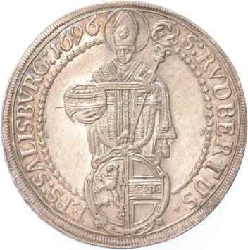 Austrian states Salzburg Thaler 1696  silver AU